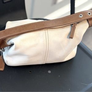 Coach white-colored leather handbag